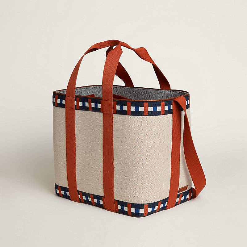 Clairiere picnic bag, large model - Grey | Hermès USA